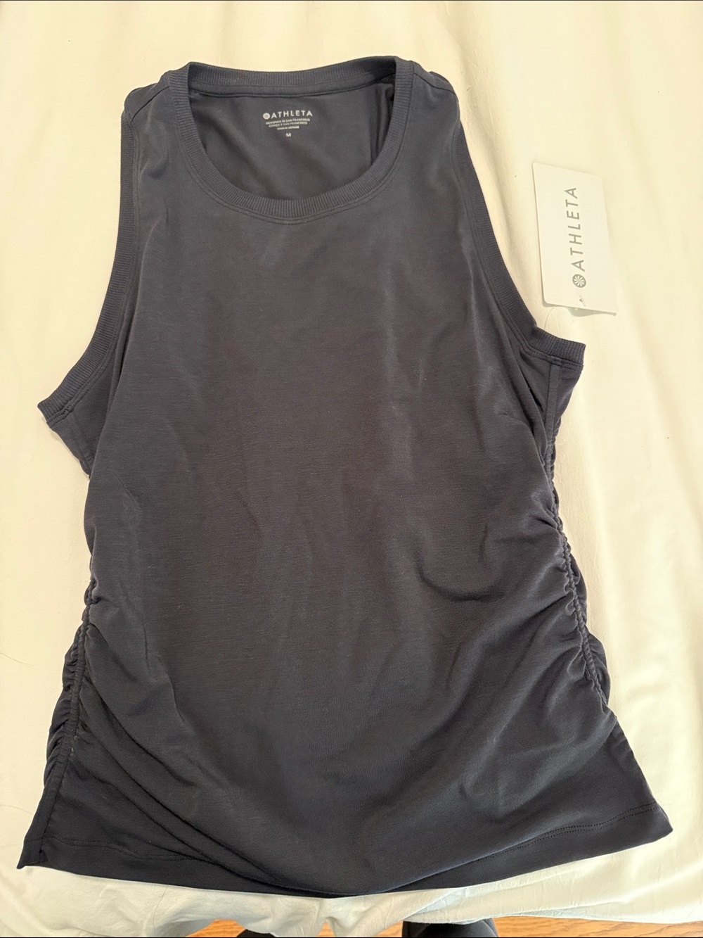 Athleta Women's Black Ruched Side Tank Top NWT